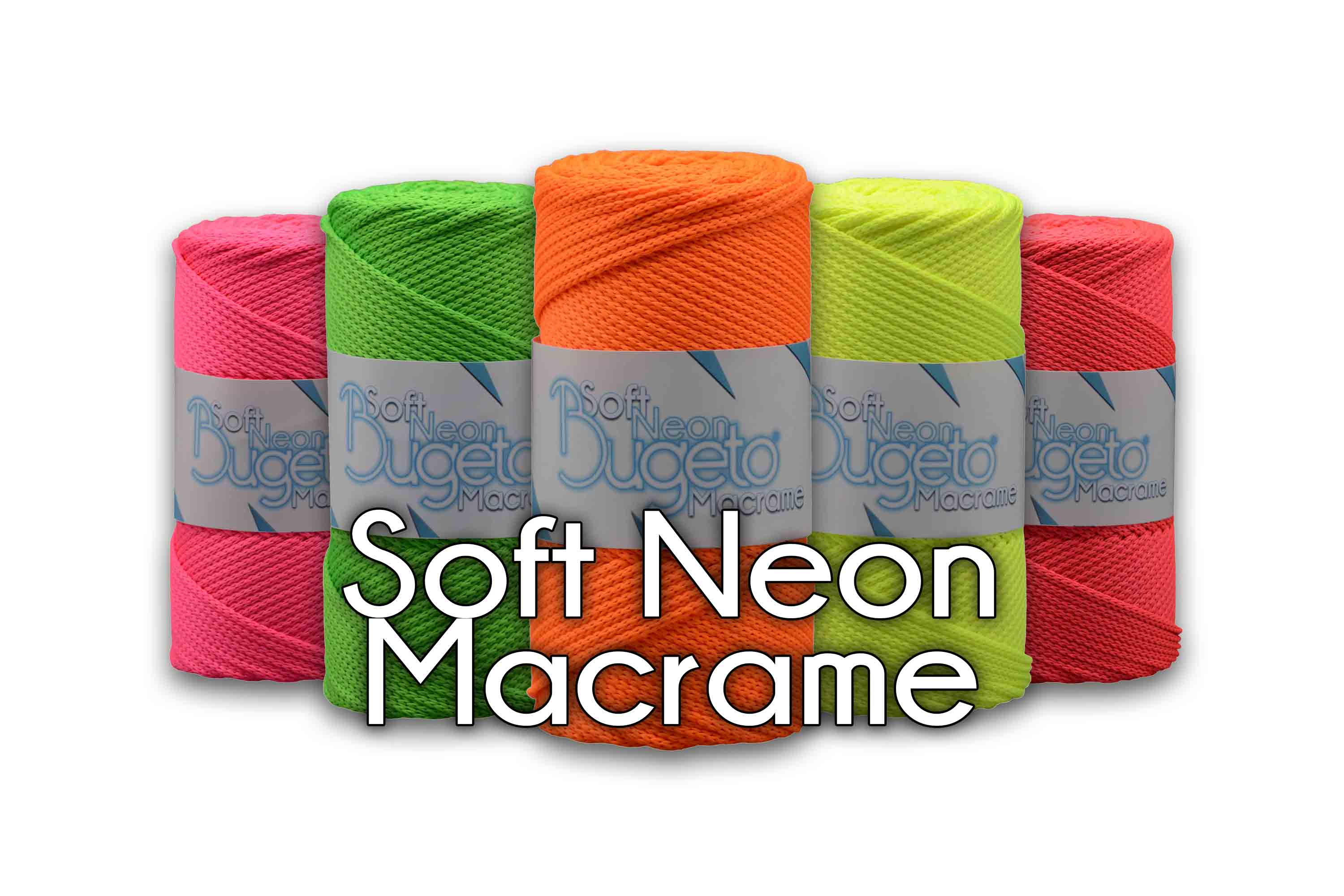 POLYESTER yarns soft neon macrame yarns bugeto yarn